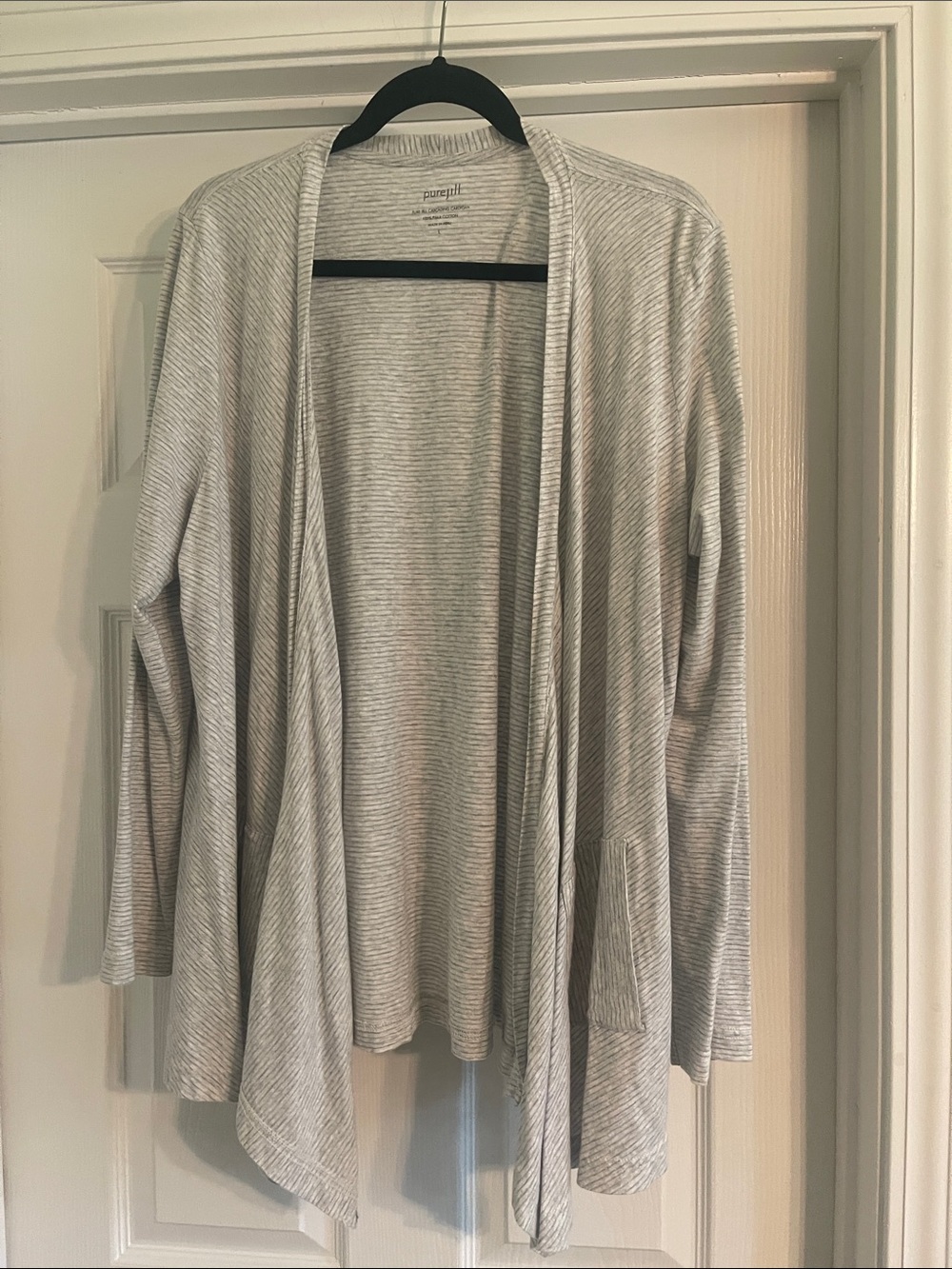 J.Jill Pure Jill 100% Pima Cotton Cascading Cardigan Large